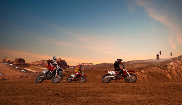 Motocross Rider Ação Motocross Sport — Fotografia de Stock