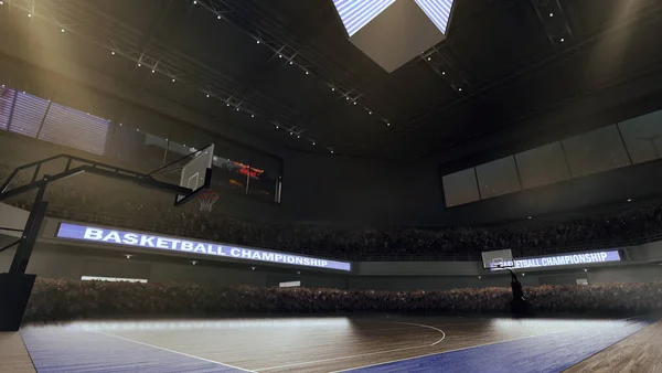 Basketballbane Med Fans – stockfoto