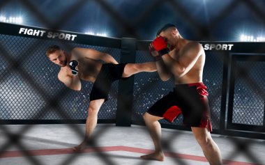 MMA fighters. Fighting Championship. clipart