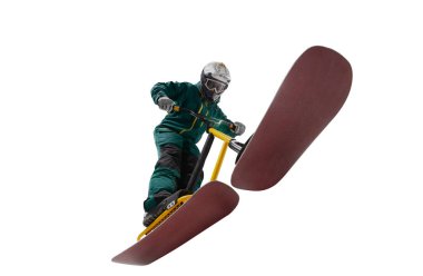 Kar kayması beyaz üzerine izole.