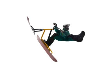 Kar kayması beyaz üzerine izole.