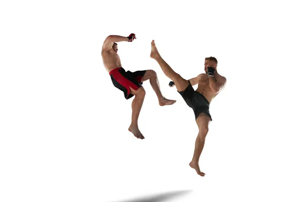 Lutadores Mma Isolados Branco — Fotografia de Stock