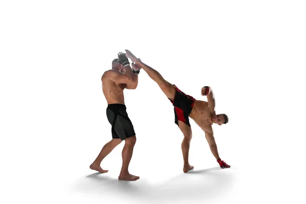 Lutadores Mma Isolados Branco — Fotografia de Stock