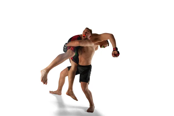 Mma Fighters Isolated White — Stock Photo, Image