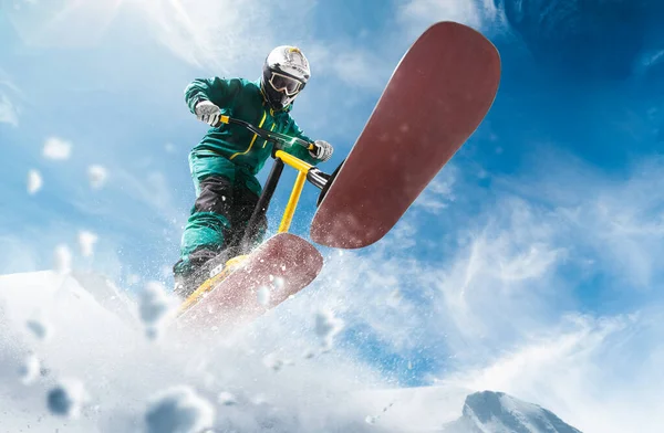 Hófehérke Hómotor Extrém Téli Sportok — Stock Fotó