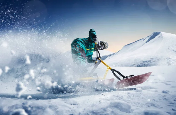 Snöskotta Snöcykel Extrema Vintersporter — Stockfoto