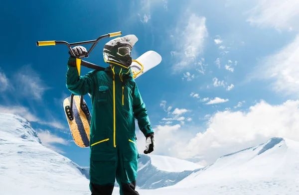 Sneeuwbal Sneeuwfiets Extreme Wintersporten — Stockfoto
