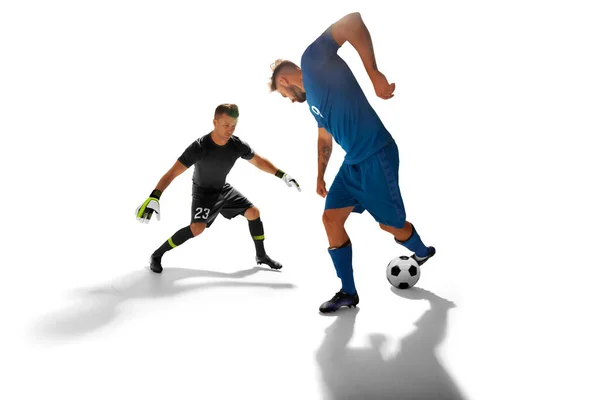 Soccer Players Isolated White — Stock Photo, Image