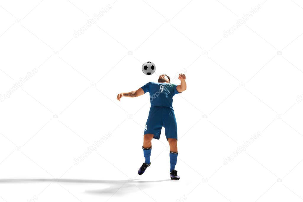 Soccer players isolated on white.