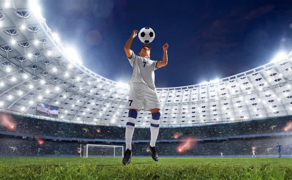 Soccer Players Action Professional Stadium — Stock Photo, Image