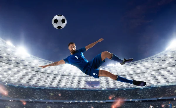 Soccer Players Action Professional Stadium — Stock Photo, Image