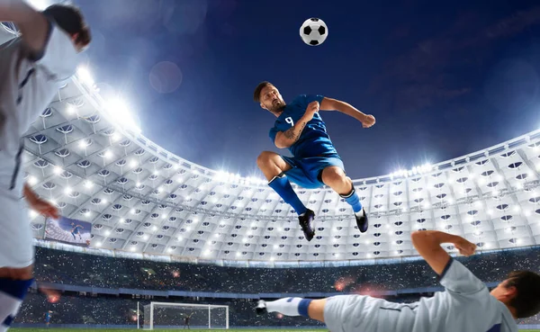 Soccer Players Action Professional Stadium — Stock Photo, Image