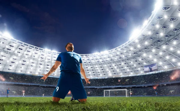 Jugadores Fútbol Acción Estadio Profesional — Foto de Stock