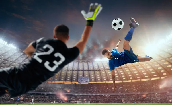 Soccer Players Action Professional Stadium — Stock Photo, Image