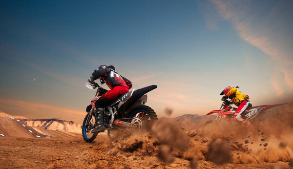 Motocross rider in action. Motocross sport.