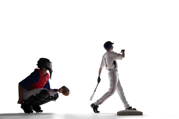 Jugadores Béisbol Profesionales Aislados Blanco — Foto de Stock
