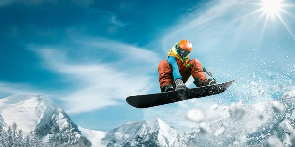 Snowboardozás Extrém Téli Sportok — Stock Fotó