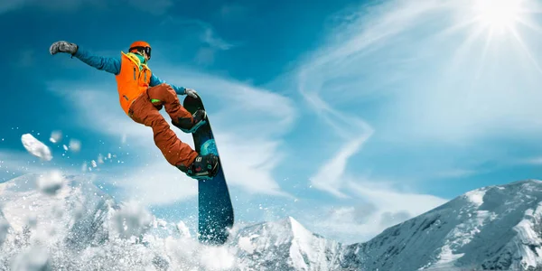 Snowboardozás Extrém Téli Sportok — Stock Fotó