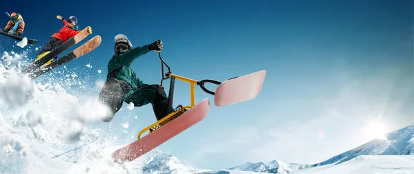 Snowboardozás Extrém Téli Sportok — Stock Fotó