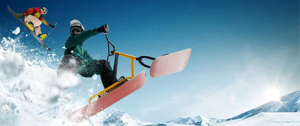 Snowboardozás Extrém Téli Sportok — Stock Fotó