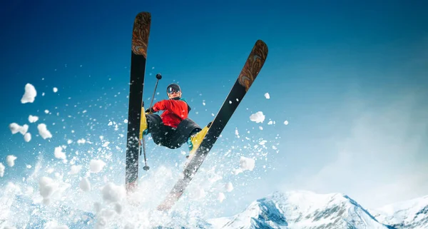 Skiën Extreme Wintersporten — Stockfoto