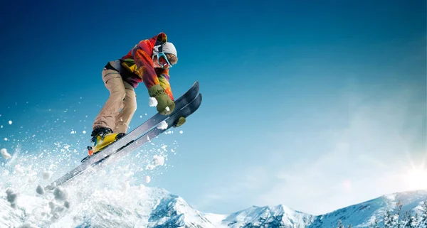 Esqui Esportes Inverno Extremos — Fotografia de Stock