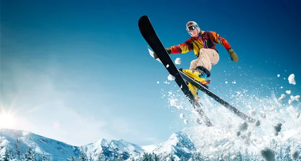 Esqui Esportes Inverno Extremos — Fotografia de Stock