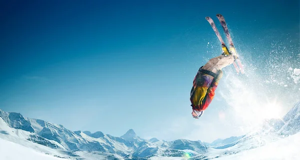 Skiën Extreme Wintersporten — Stockfoto
