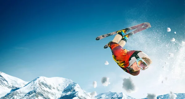 Skiën Extreme Wintersporten — Stockfoto