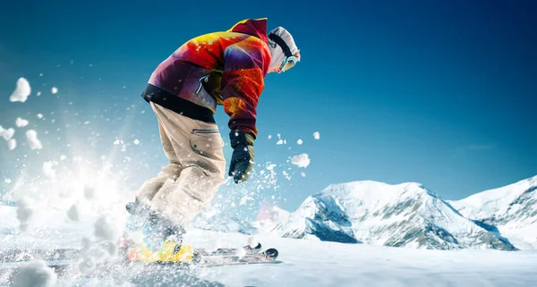 Катання Лижах Екстремальні Зимові Види Спорту — стокове фото