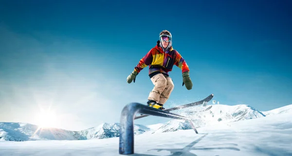 Esqui Esportes Inverno Extremos — Fotografia de Stock