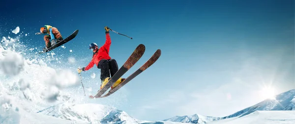 Snowboardozás Extrém Téli Sportok — Stock Fotó