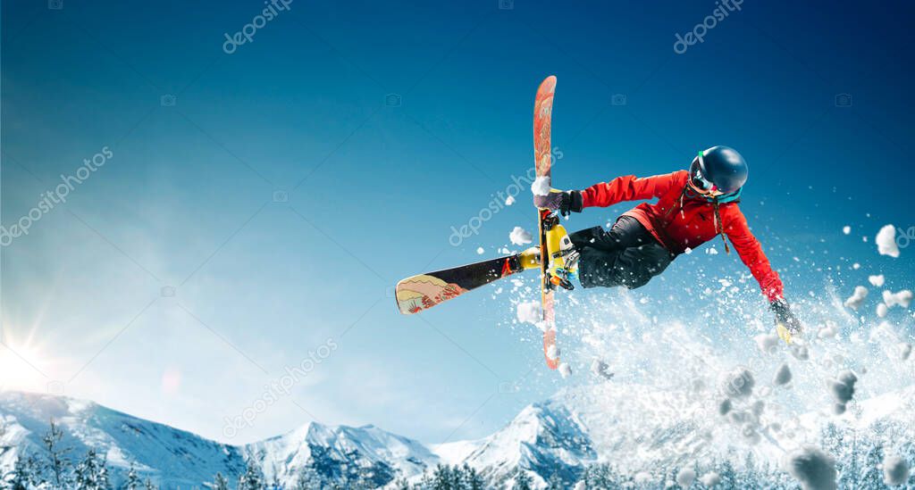 Skiing. Extreme winter sports.