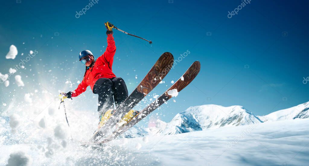 Skiing. Extreme winter sports.