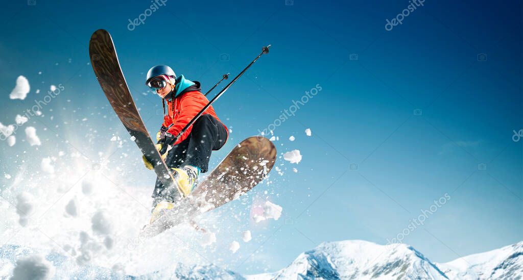 Skiing. Extreme winter sports.