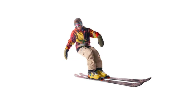 Кататься Лыжах Экстремальные Зимние Виды Спорта — стоковое фото