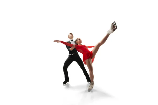 Pareja Patinaje Artístico Sobre Hielo — Foto de Stock