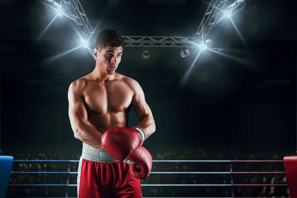 Joven Hombre Deportivo Boxeo —  Fotos de Stock