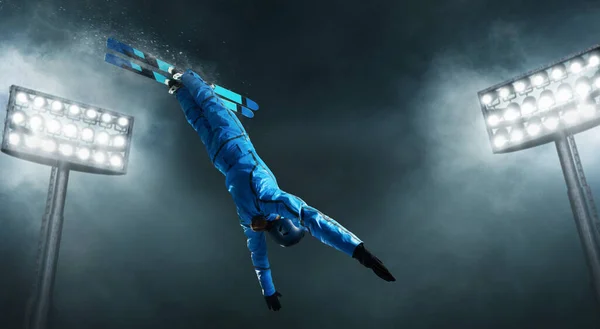 Freestyle Utøvere Ski – stockfoto