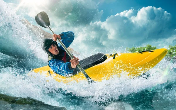 Kayak Aguas Bravas Kayak Extremo — Foto de Stock