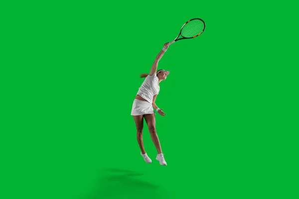 Chica Joven Jugando Tenis —  Fotos de Stock