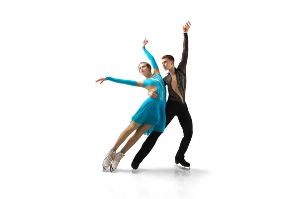 Figure Skating Couple Performing Dance Ice — Stock Photo, Image