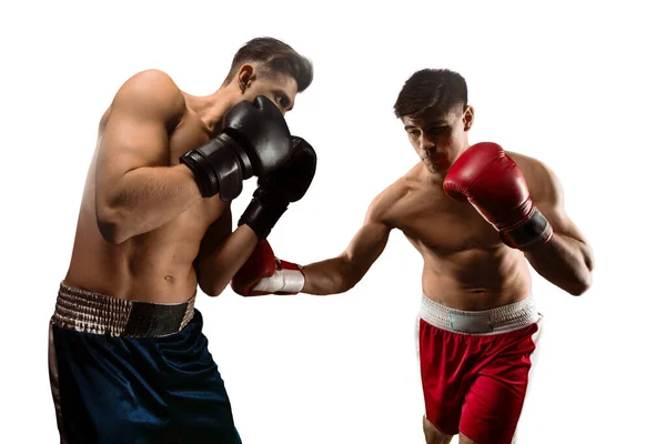 Dois Jovens Lutando Boxe — Fotografia de Stock