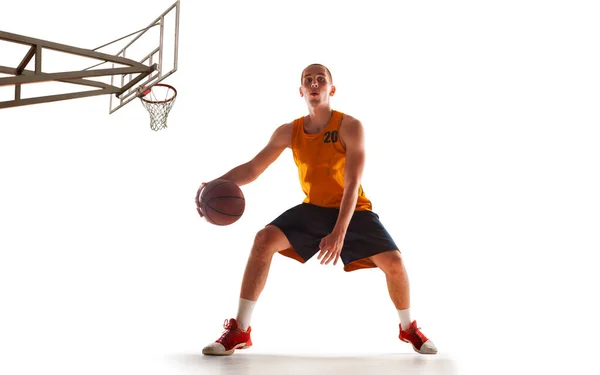 Jogador Basquete Jogar Streetball — Fotografia de Stock