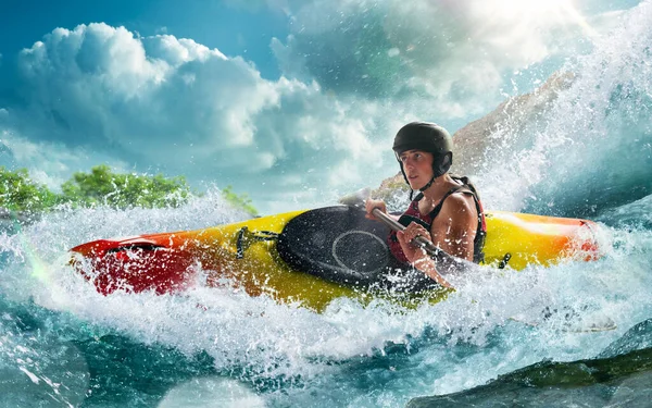 Whitewater Kayaking Extreme Kayaking — Stock Photo, Image