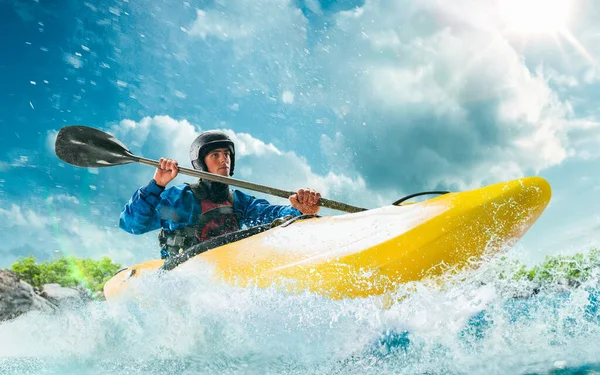 Whitewater Kayaking Extreme Kayaking — Stock Photo, Image