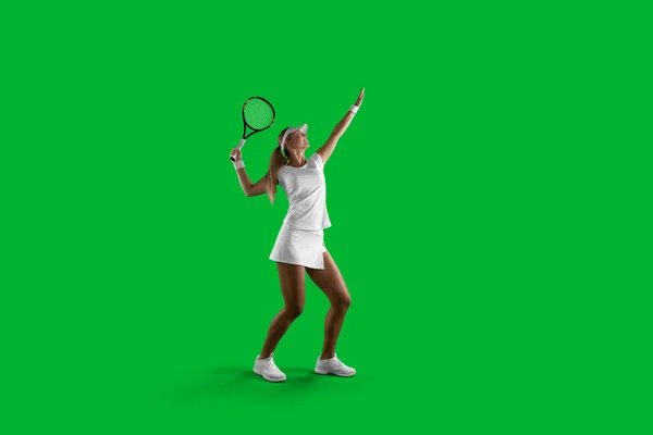 Giovane Ragazza Che Gioca Tennis — Foto Stock