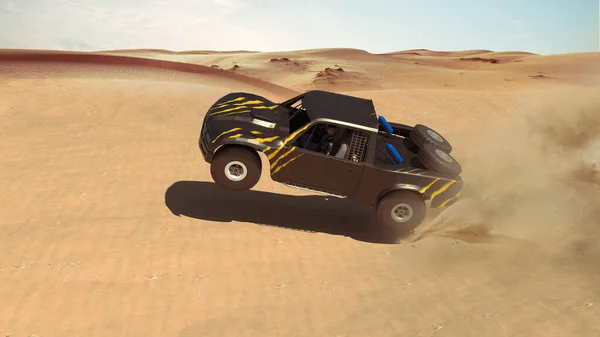 沙漠中的越野车 — 图库照片