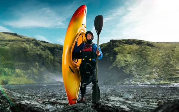 Whitewater Kayaking Extreme Kayaking — Stock Photo, Image