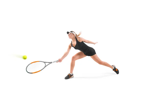 Jeune Fille Jouant Tennis — Photo